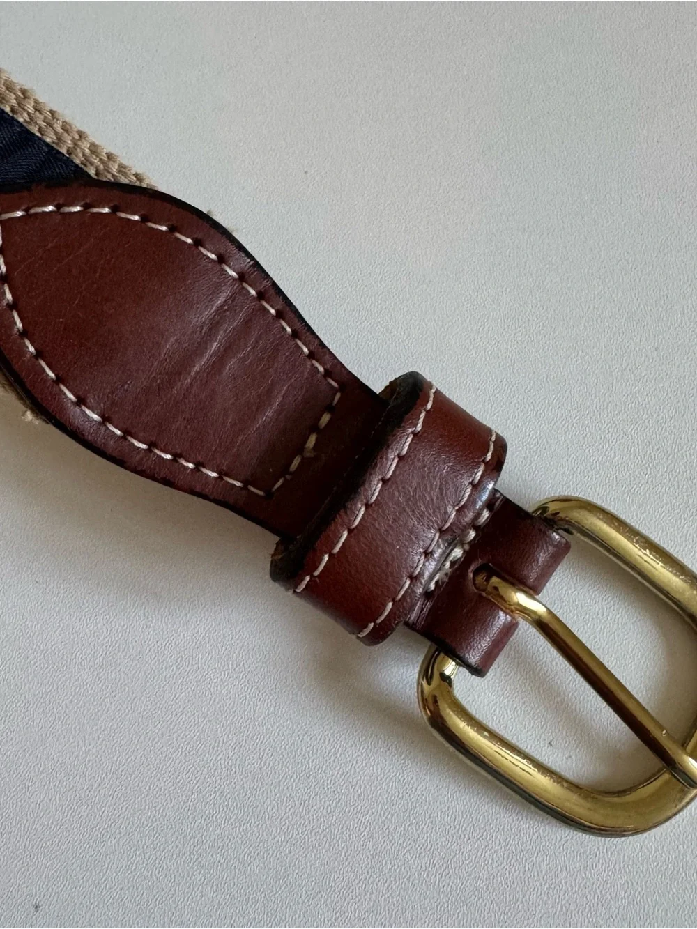 Preppy Novelty Bow Tie Canvas Ribbon Belt Solid Brass Buckle Sz 38
